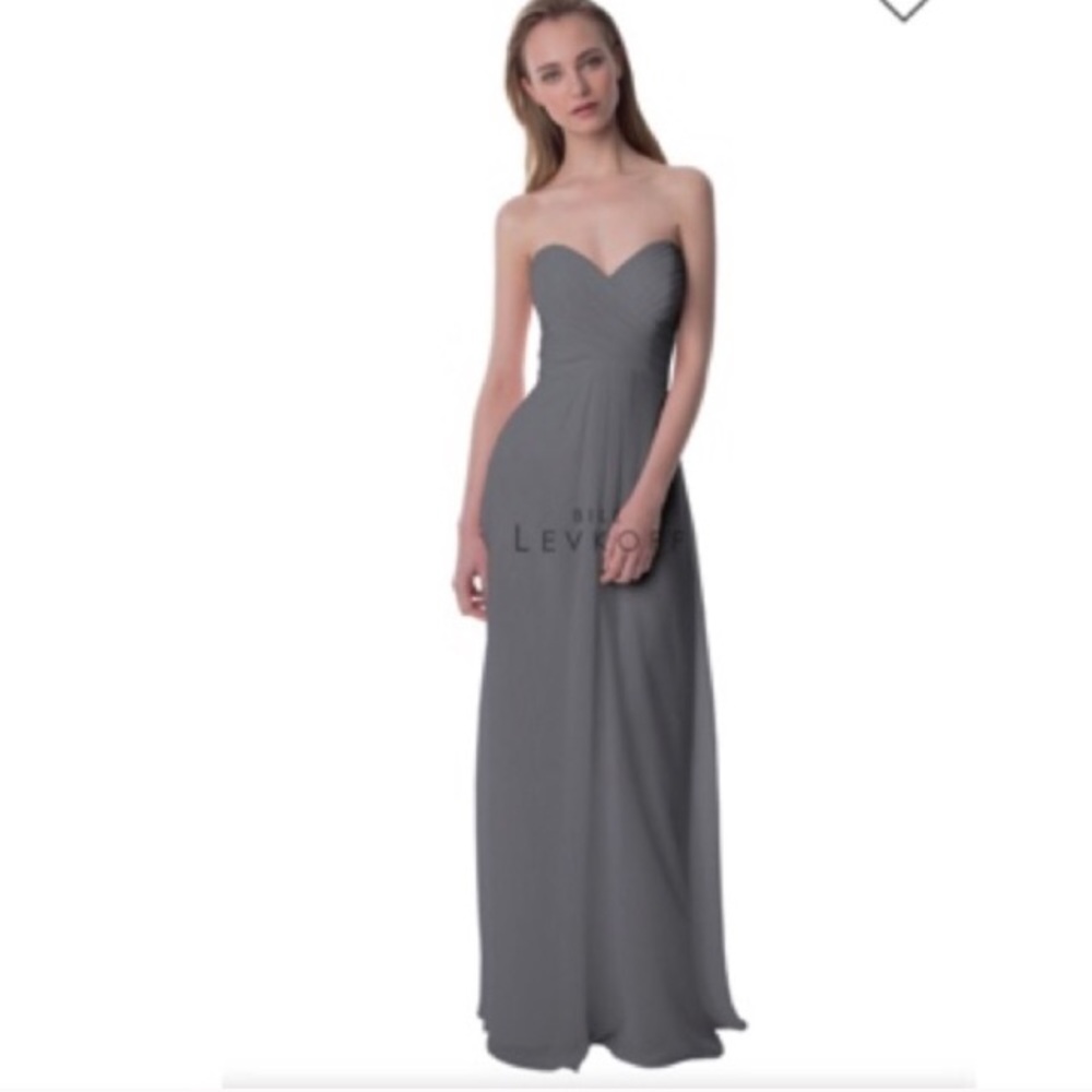 Bill Levkoff 976 Pewter Bridesmaid Dress Size 2